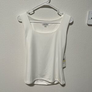 Calvin Klein Women's White Sleeveless Top